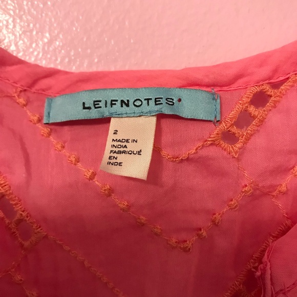 Leifnotes pink eyelet top size 2 - Picture 2 of 3